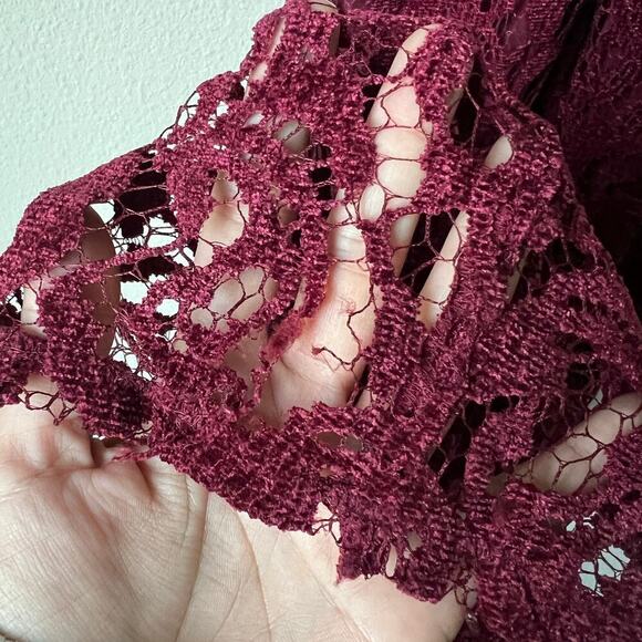 Anthropologie ett:twa Aida Burgundy Lace Halter Jumpsuit Size 8 - Picture 6 of 8